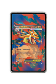 Pokémon TCG Mega Charizard Y ex - 022/217 Ascended Heroes #022/217 Magnetic Card Holder Silver frame with matching extended artwork
