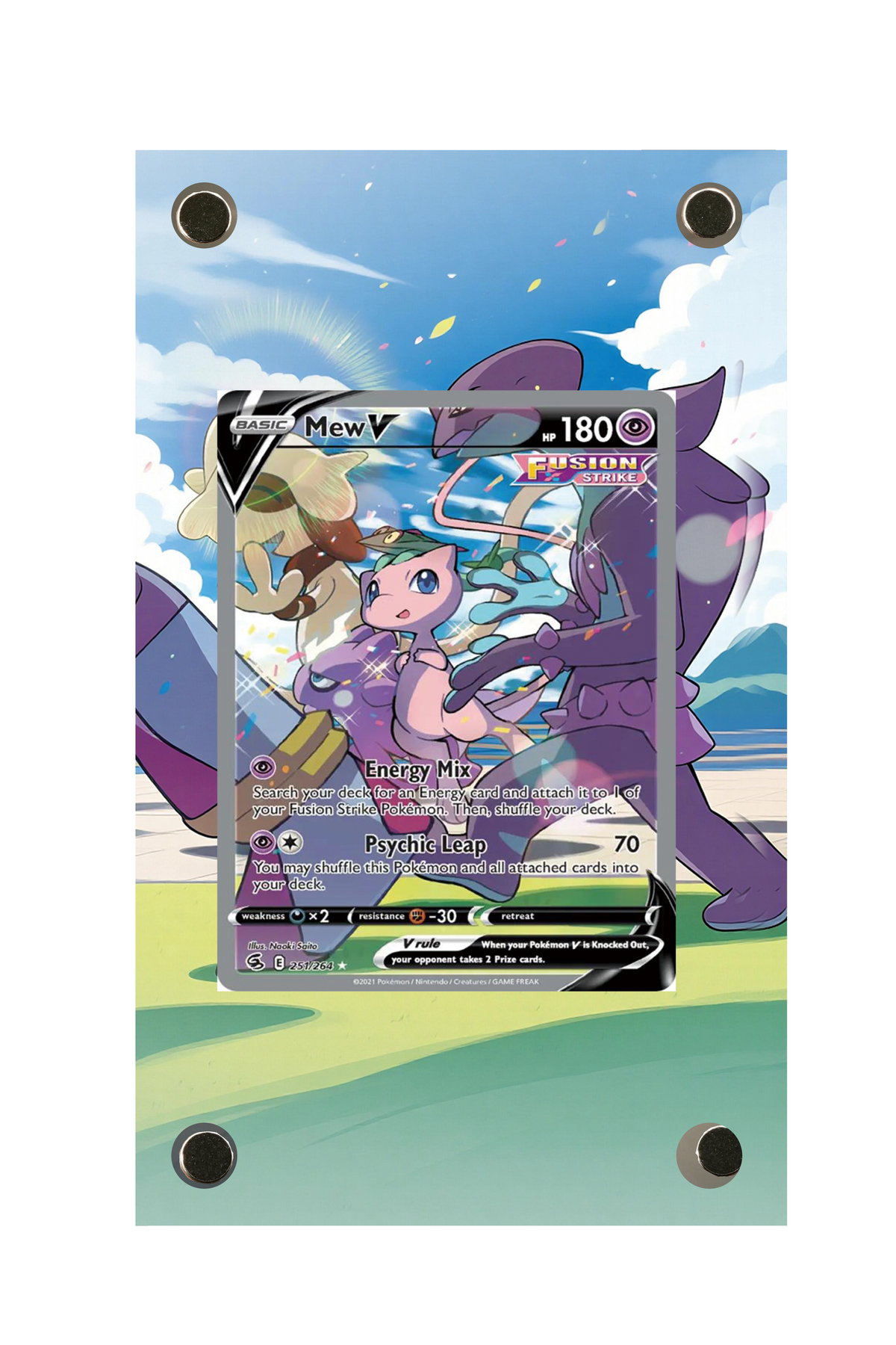 Mew V Fusion Strike #251/264 Display Frame with matching extended artwork