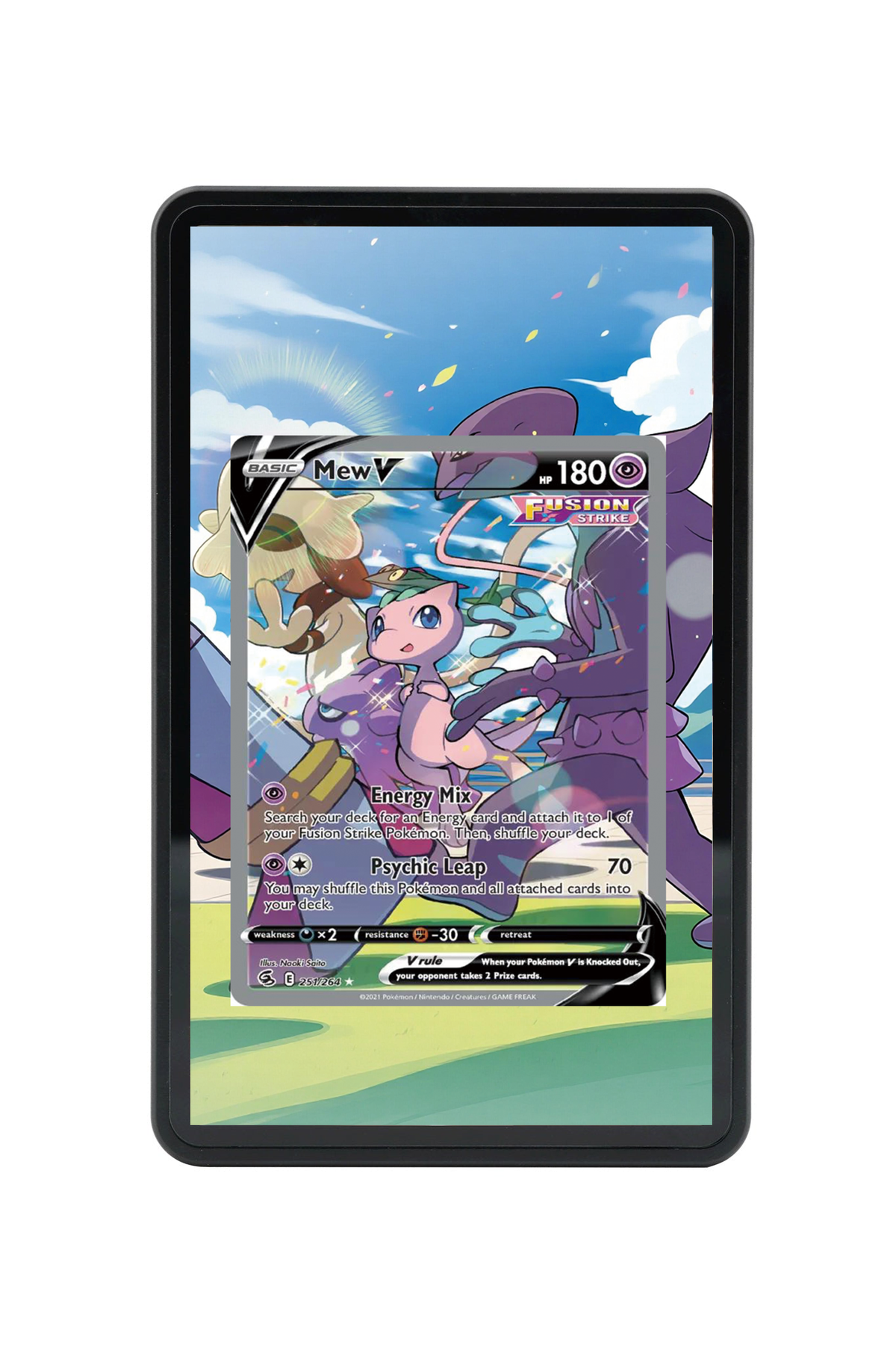 Mew V Fusion Strike #251/264 Magnetic Card Holder with matching extended artwork