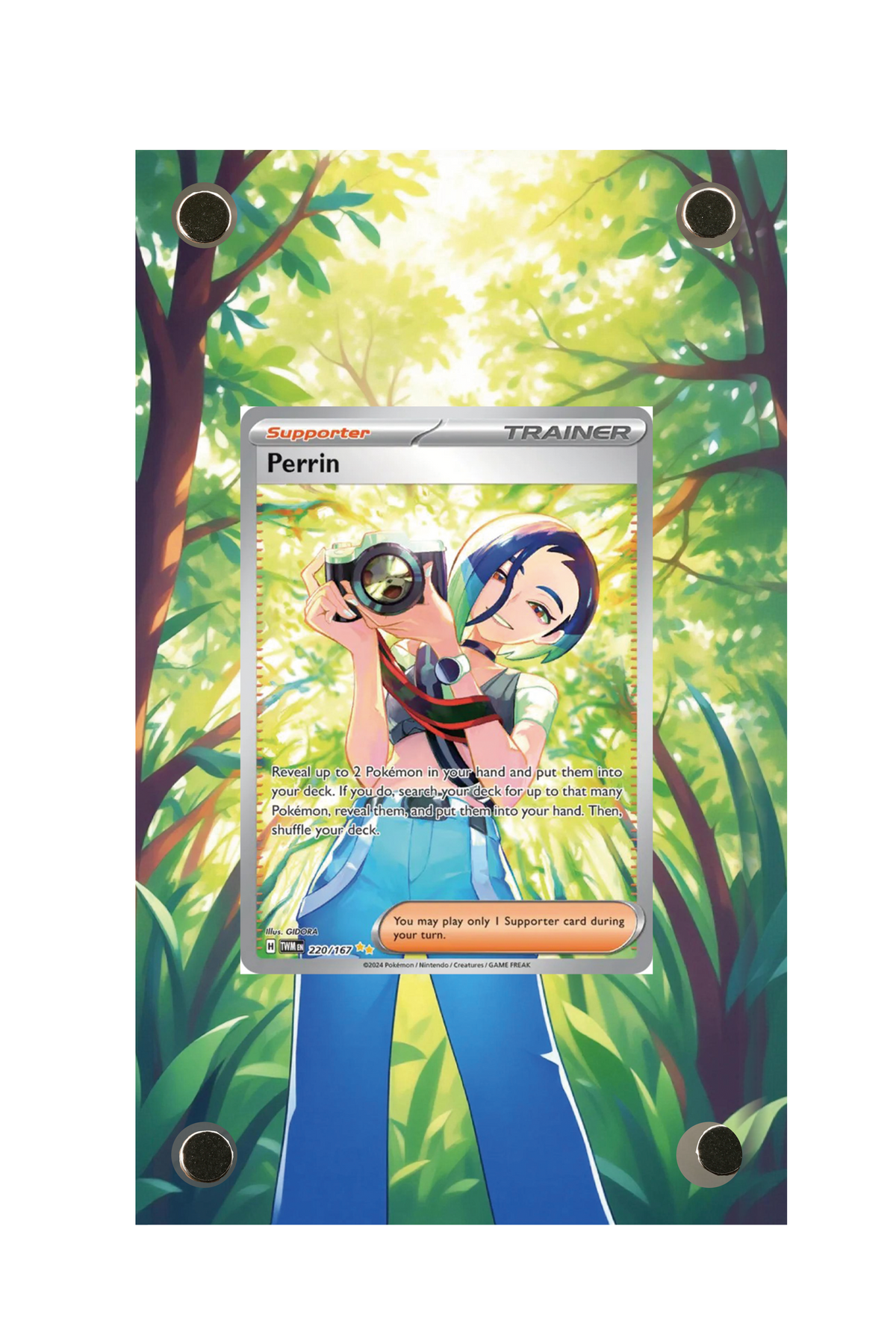 Perrin Twilight Masquerade #220/167 Display Frame with matching extended artwork