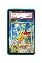 Pokémon TCG Pikachu Scarlet & Violet - Scarlet & Violet Promo Cards #27 PSA Grade Case Blue frame with matching extended artwork