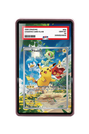 Pokémon TCG Pikachu Scarlet & Violet - Scarlet & Violet Promo Cards #27 PSA Grade Case Pink frame with matching extended artwork