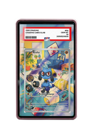 Pokémon TCG Riolu Scarlet & Violet - Scarlet & Violet Base Set #215/198 PSA Grade Case Pink frame with matching extended artwork