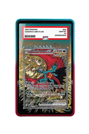 Pokémon TCG Roaring Moon ex Scarlet & Violet - Prismatic Evolutions #162/131 PSA Grade Case R & B frame with matching extended artwork