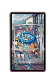 Pokémon TCG Squirtle Scarlet & Violet - Stellar Crown #148/142 Magnetic Card Holder Pink frame with matching extended artwork