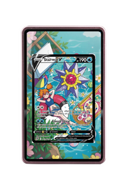 Pokémon TCG Starmie V Sword & Shield - Astral Radiance Trainer Gallery #TG13/TG30 Magnetic Card Holder Pink frame with matching extended artwork