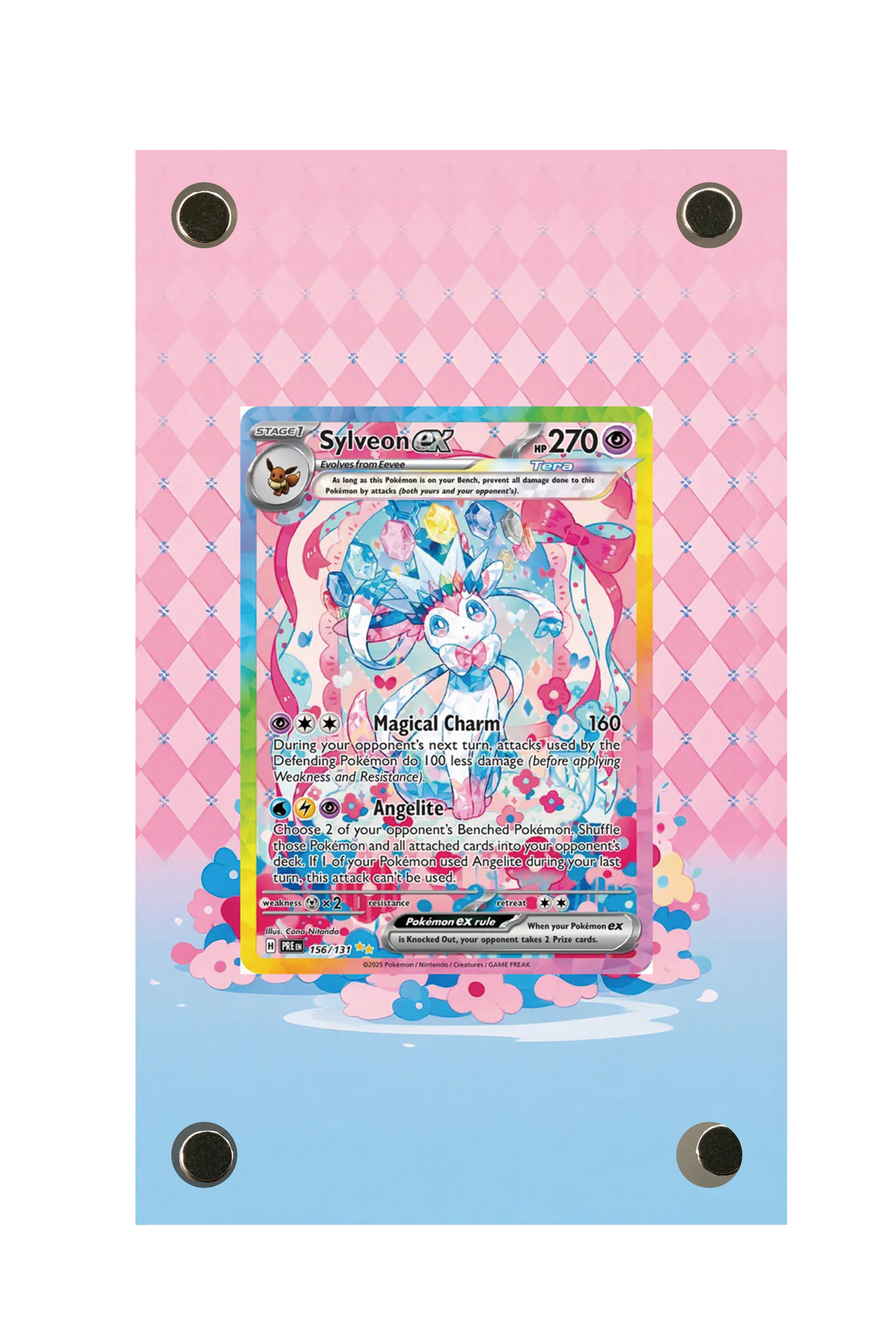 Sylveon ex Prismatic Evolutions #156/131 Display Frame with matching extended artwork