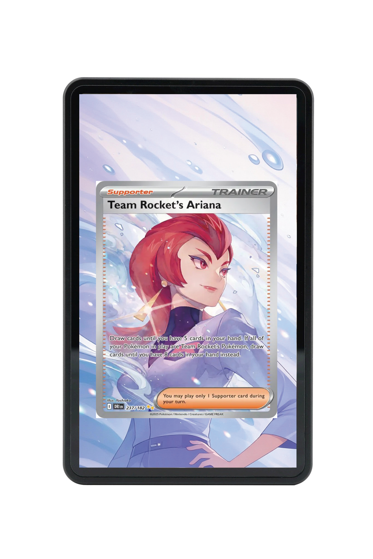 Team Rocket's Ariana Destined Rivals #237/182 Magnetic Card Holder with matching extended artwork