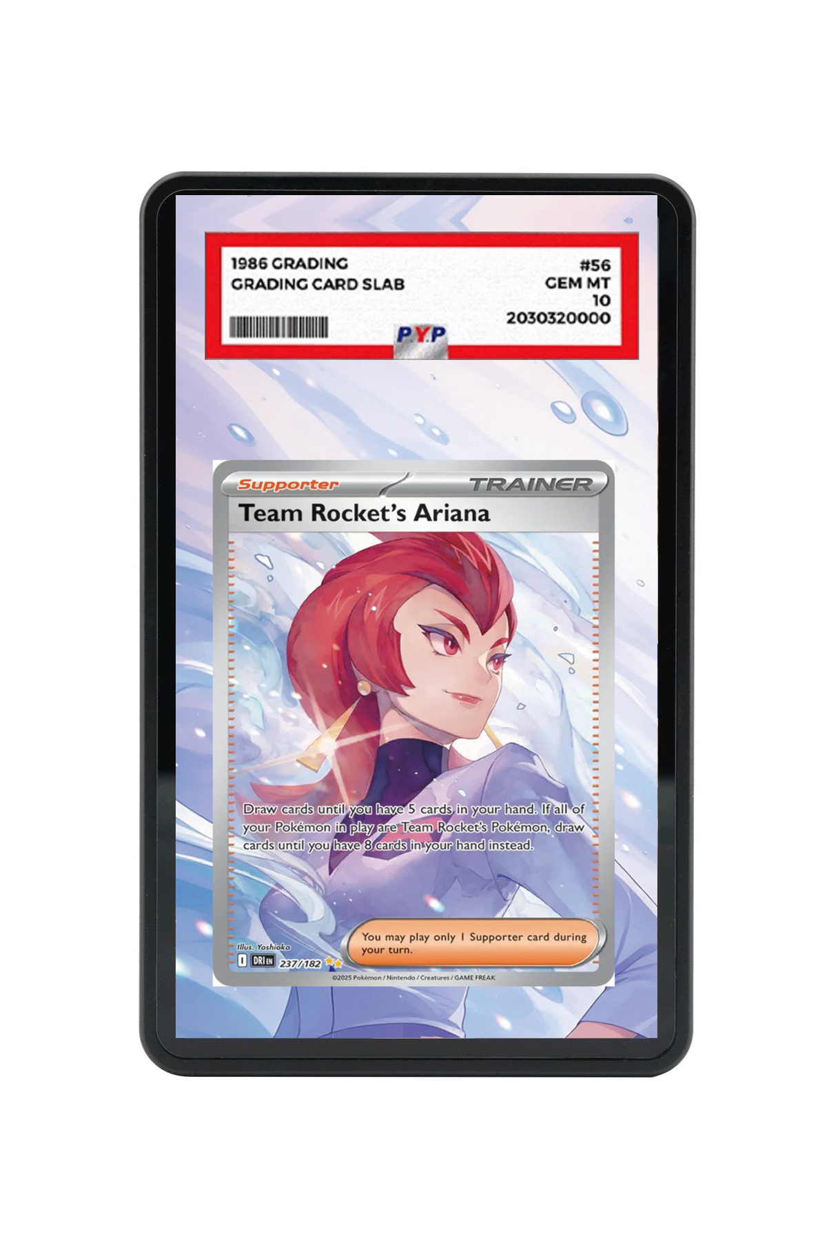 Team Rocket's Ariana Destined Rivals #237/182 PSA Grade Case with matching extended artwork