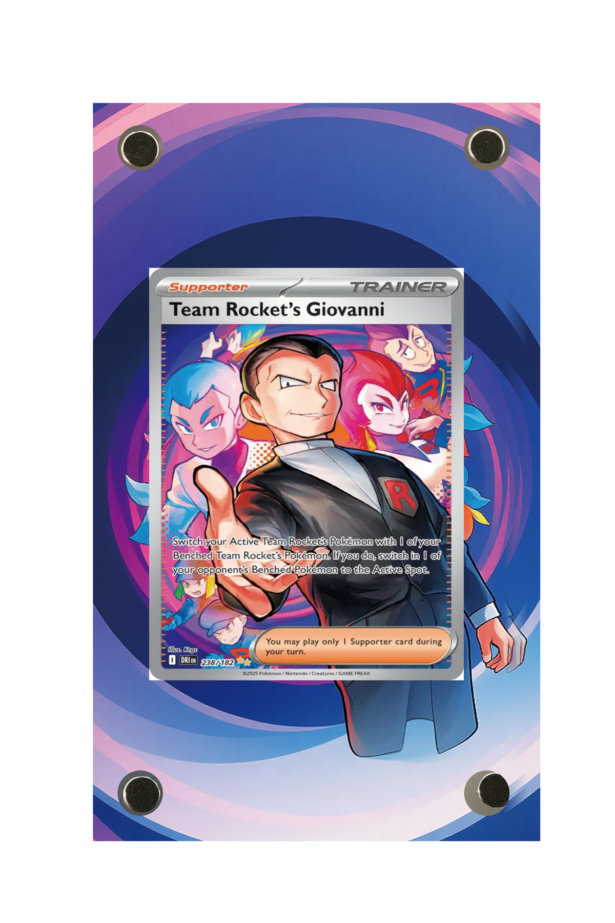 Team Rocket's Giovanni Destined Rivals #238/182 Display Frame with matching extended artwork