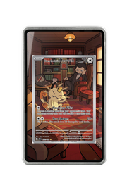 Pokémon TCG Team Rocket's Meowth Scarlet & Violet - Destined Rivals #203/182 Magnetic Card Holder Silver frame with matching extended artwork