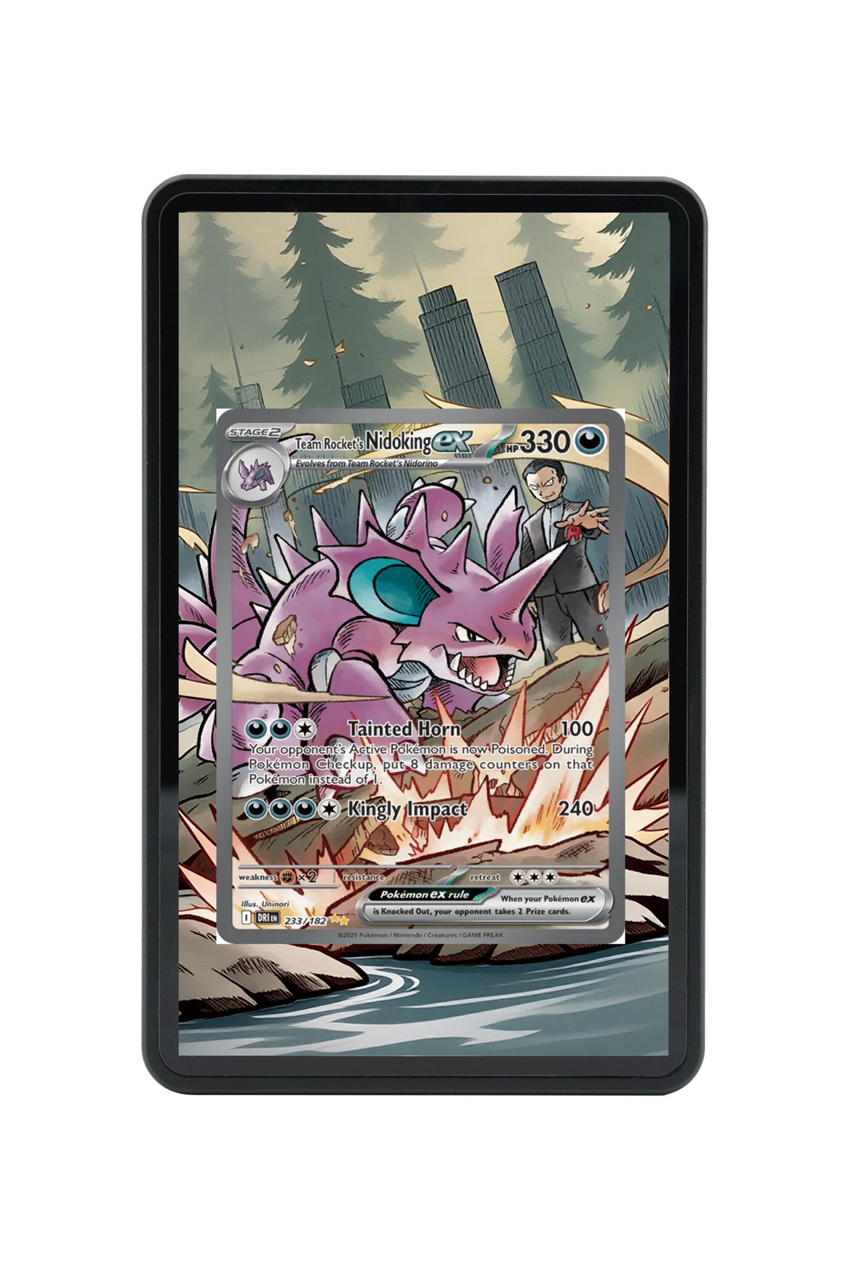 Team Rocket's Nidoking ex Destined Rivals #233/182 Magnetic Card Holder with matching extended artwork