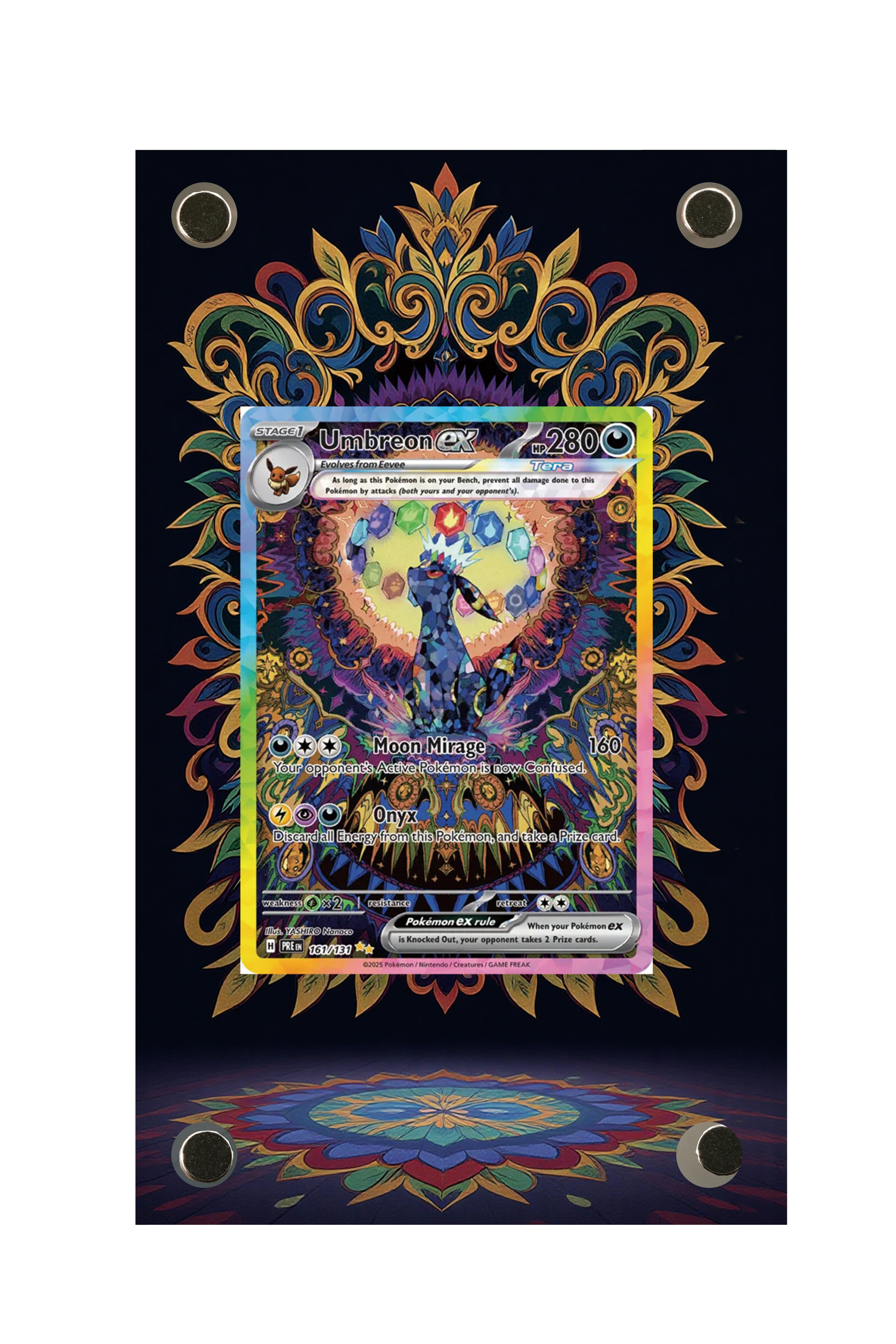 Umbreon ex Prismatic Evolutions #161/131 Display Frame with matching extended artwork