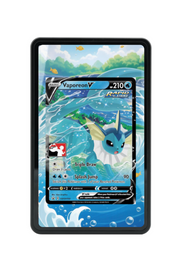 Pokémon TCG Vaporeon V Prize Pack Series Cards #SWSH150 Magnetic Card Holder Black frame with matching extended artwork