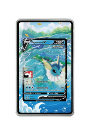 Pokémon TCG Vaporeon V Prize Pack Series Cards #SWSH150 Magnetic Card Holder Silver frame with matching extended artwork