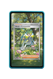 Pokémon TCG Wally's Compassion Mega Evolution #186/132 Magnetic Card Holder Blue frame with matching extended artwork