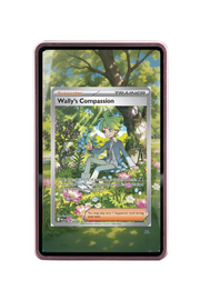 Pokémon TCG Wally's Compassion Mega Evolution #186/132 Magnetic Card Holder Pink frame with matching extended artwork